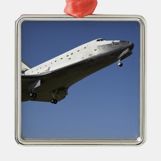 Space Shuttle Atlantis nähert sich Runway 33 2 Silbernes Ornament (Vorne)