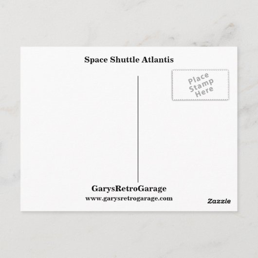 Space Shuttle Atlantis Postkarte (Rückseite)