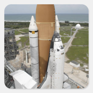 Space Shuttle Atlantis Quadratischer Aufkleber