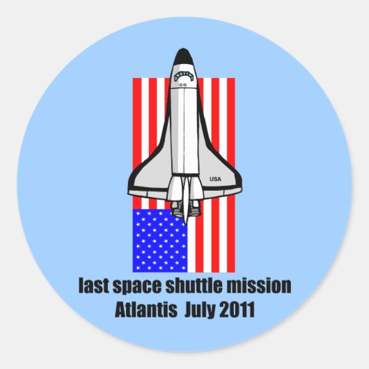 Space Shuttle Atlantis Runder Aufkleber (Vorderseite)