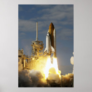 Space-Shuttle-Atlantis-Startposter NASA STS-122 Poster