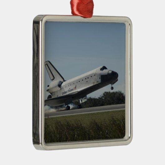 Space Shuttle Atlantis Touchs 2 Silbernes Ornament (Rechts)