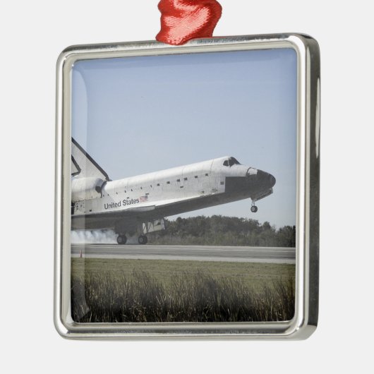 Space Shuttle Atlantis Touchs ab 5 Silbernes Ornament (Links)