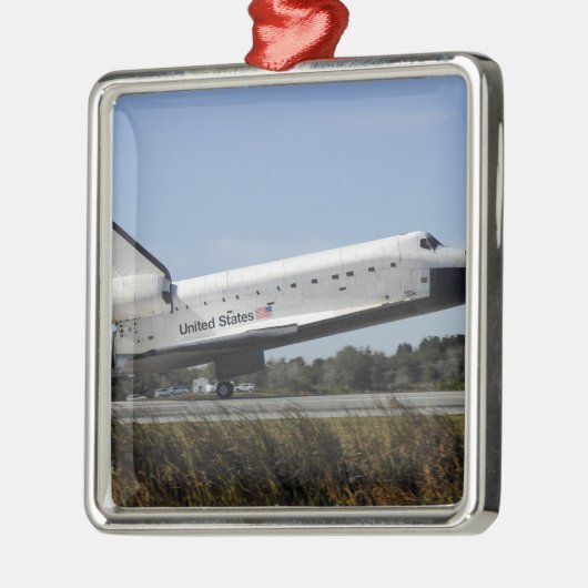 Space Shuttle Atlantis Touchs runter Silbernes Ornament (Links)