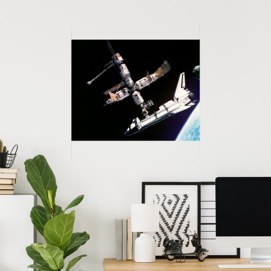 Space Shuttle Atlantis und ISS Poster (Heimbüro)