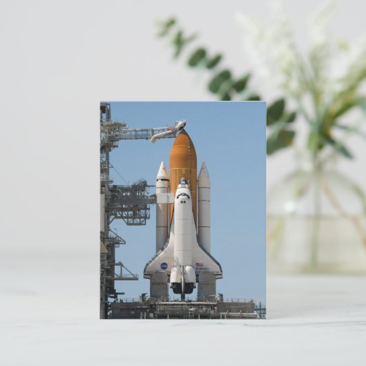 Space Shuttle auf dem Launch Pad Postkarte (Stehend Vorderseite)