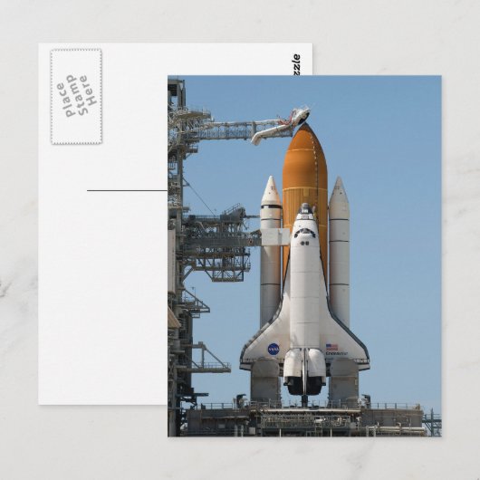Space Shuttle auf dem Launch Pad Postkarte (Vorne/Hinten)