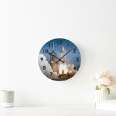 Space Shuttle Columbia bricht ab Runde Wanduhr (Zuhause)