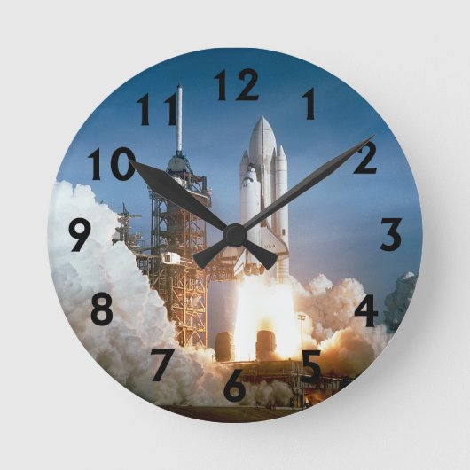 Space Shuttle Columbia bricht ab Runde Wanduhr (Vorderseite)