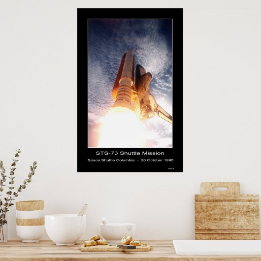 Space Shuttle Columbia Lift-off - STS - 73 Poster (Küche)