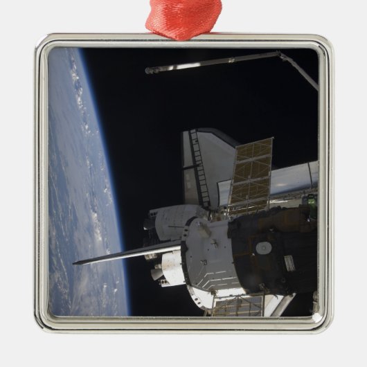 Space Shuttle Discovery 10 Silbernes Ornament (Vorne)