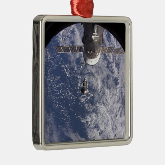 Space Shuttle Discovery 11 Silbernes Ornament (Rechts)