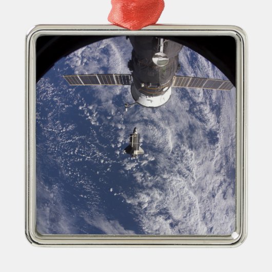 Space Shuttle Discovery 11 Silbernes Ornament (Vorne)