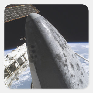 Space Shuttle Discovery 14 Quadratischer Aufkleber
