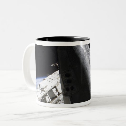 Space Shuttle Discovery 14 Zweifarbige Tasse (Vorderseite Links)