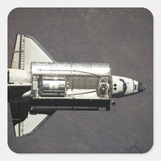 Space Shuttle Discovery 2 Quadratischer Aufkleber (Vorderseite)