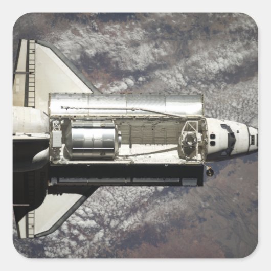 Space Shuttle Discovery 3 Quadratischer Aufkleber (Vorderseite)