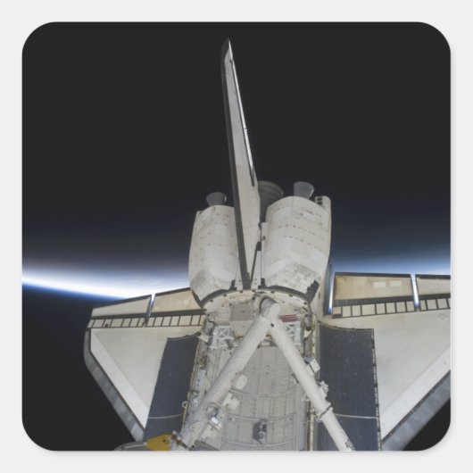 Space Shuttle Discovery 6 Quadratischer Aufkleber (Vorderseite)