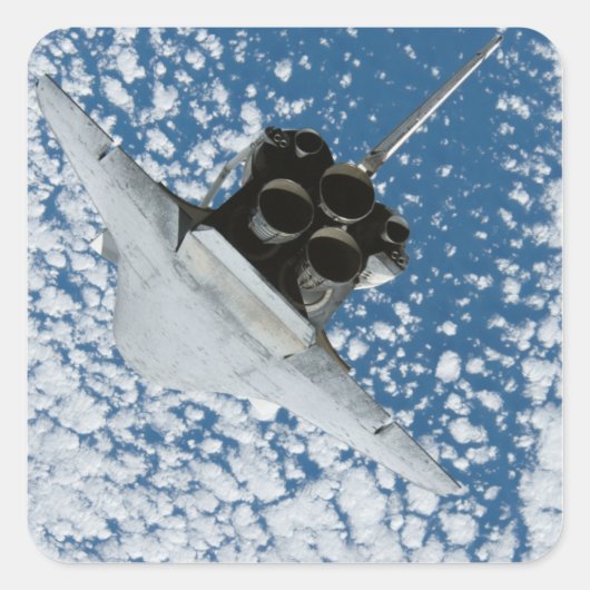 Space Shuttle Discovery 8 Quadratischer Aufkleber (Vorderseite)