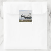 Space Shuttle Discovery - das wichtigste Fahrwerk Quadratischer Aufkleber (Tasche)