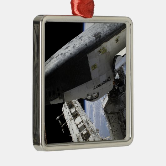 Space Shuttle Discovery dotiert Silbernes Ornament (Rechts)