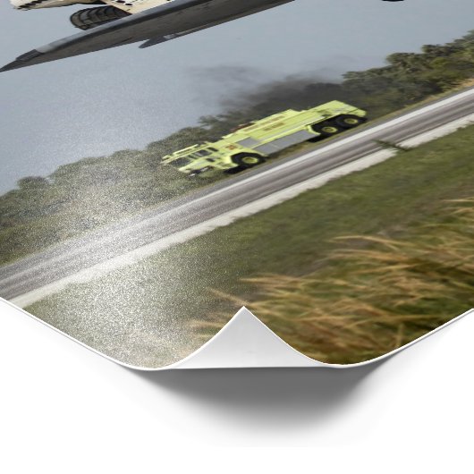 Space Shuttle Discovery geht Landung 3 an Fotodruck (Ecke)