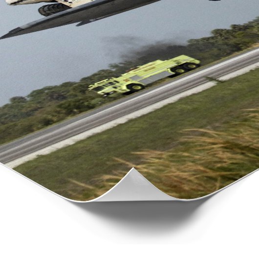 Space Shuttle Discovery geht Landung 3 an Poster (Ecke)