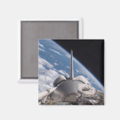 Space Shuttle Discovery im Hintergrund Magnet (Vorderseite/Rückseite)