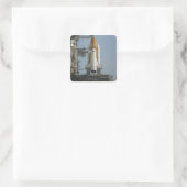 Space Shuttle Discovery ist bereit Quadratischer Aufkleber (Tasche)