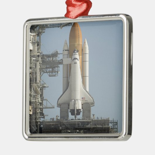Space Shuttle Discovery ist bereit Silbernes Ornament (Links)