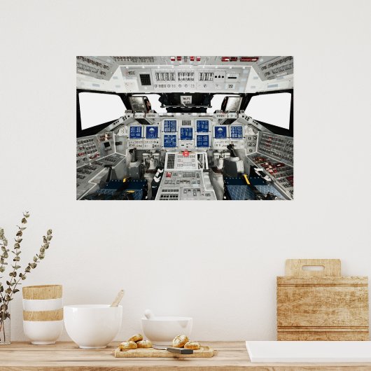 Space Shuttle Discovery OV-103 Cockpit Poster (Küche)