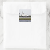 Space Shuttle Discovery Quadratischer Aufkleber (Tasche)