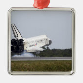 Space Shuttle Discovery Touchs runter 2 Silbernes Ornament (Vorne)