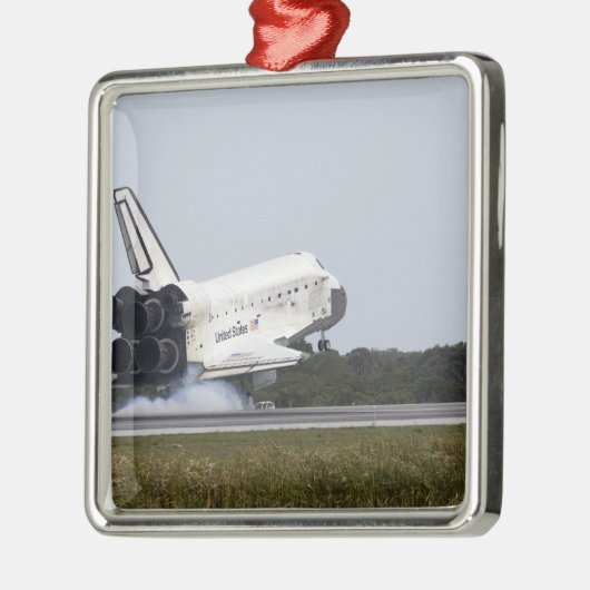 Space Shuttle Discovery Touchs runter 2 Silbernes Ornament (Links)