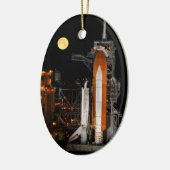 Space Shuttle Discovery und Mond Keramik Ornament (Links)