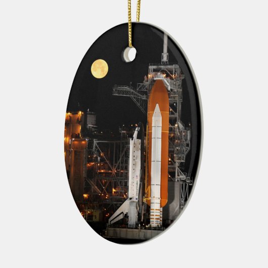 Space Shuttle Discovery und Mond Keramik Ornament (Links)
