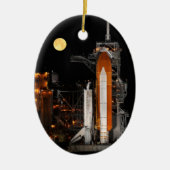 Space Shuttle Discovery und Mond Keramik Ornament (Vorne)