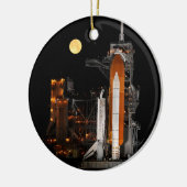 Space Shuttle Discovery und Mond Keramik Ornament (Links)