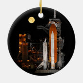 Space Shuttle Discovery und Mond Keramik Ornament (Hinten)
