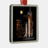 Space Shuttle Discovery und Mond Ornament Aus Metall (Rechts)