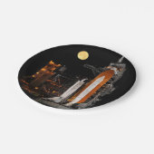 Space Shuttle Discovery und Mond Pappteller (Schrägansicht)