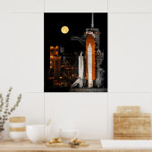 Space Shuttle Discovery und Mond Poster (Küche)