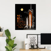 Space Shuttle Discovery und Mond Poster (Heimbüro)