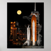 Space Shuttle Discovery und Mond Poster (Vorne)