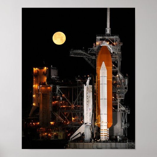 Space Shuttle Discovery und Mond Poster (Vorne)