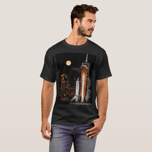 Space Shuttle Discovery und Mond T-Shirt (Vorne ganz)