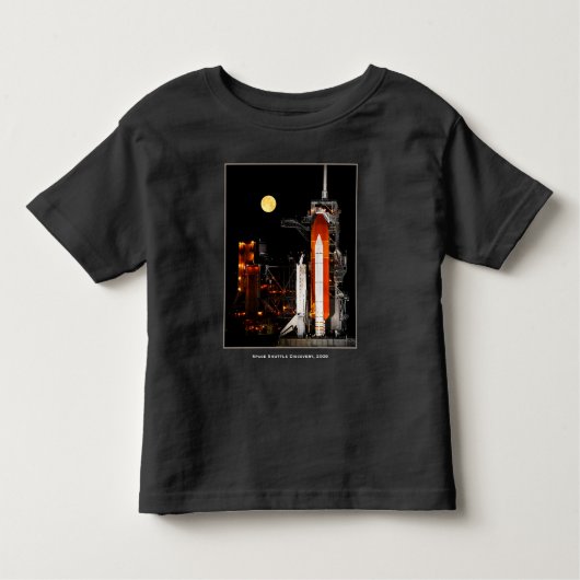 Space Shuttle Discovery und Vollmond 2009 Kleinkind T-shirt (Vorderseite)