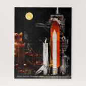 Space Shuttle Discovery und Vollmond 2009 Puzzle (Vertikal)