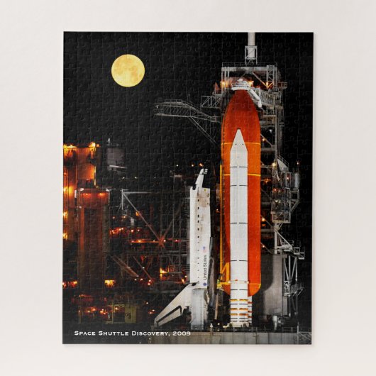 Space Shuttle Discovery und Vollmond 2009 Puzzle (Vertikal)