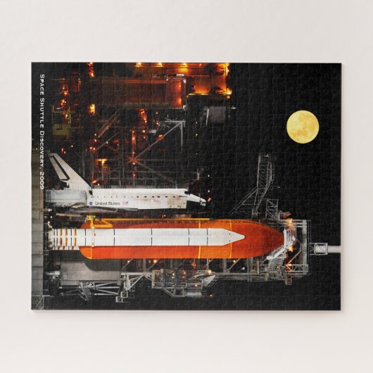 Space Shuttle Discovery und Vollmond 2009 Puzzle (Horizontal)